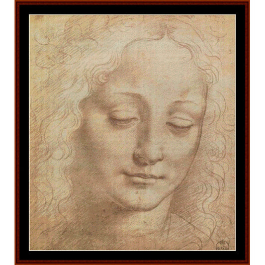 Counted Cross Stitch Pattern – Female Head by Leonardo da Vinci - Cross Stitch Collectibles