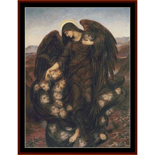 Counted Cross Stitch Pattern by Cross Stitch Collectibles of an angel with wings and multiple faces