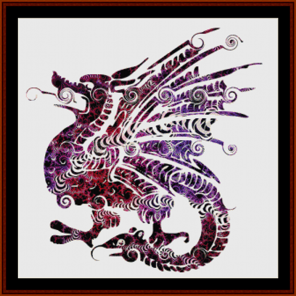 Counted Cross Stitch Pattern by Cross Stitch Collectibles of a fiery breathing dragon with intricate details