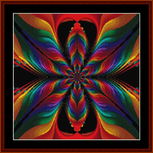 Colorful abstract Counted Cross Stitch Pattern by Cross Stitch Collectibleswith a butterfly-like pattern