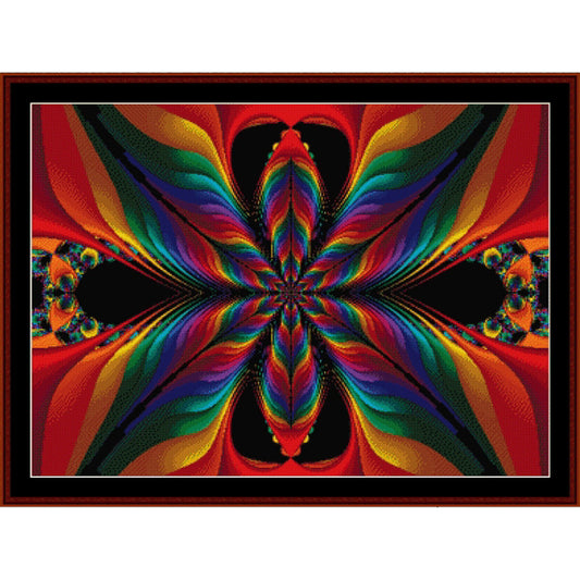Colorful abstract Counted Cross Stitch Pattern by Cross Stitch Collectibleswith a butterfly-like pattern