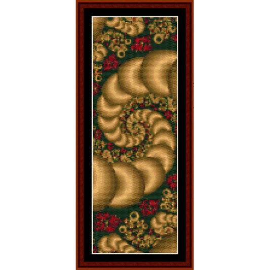 Counted Cross Stitch Pattern by Cross Stitch Collectibles with spiral pattern and floral elements