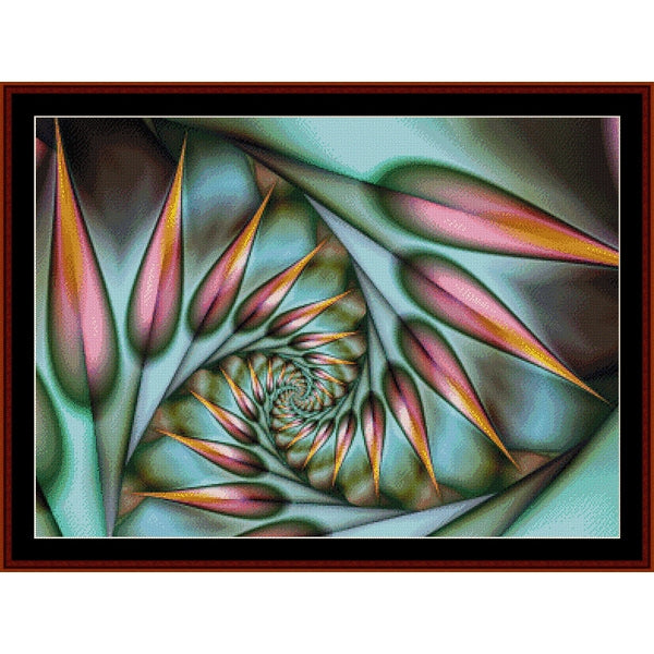 Counted Cross Stitch Pattern by Cross Stitch Collectibles of a colorful spiral design