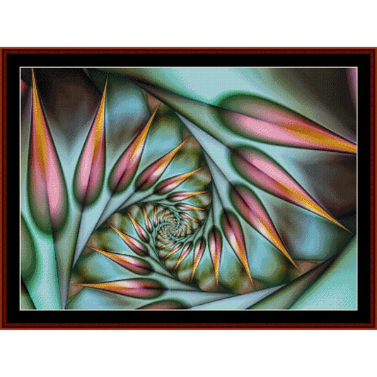 Counted Cross Stitch Pattern by Cross Stitch Collectibles of a colorful spiral design