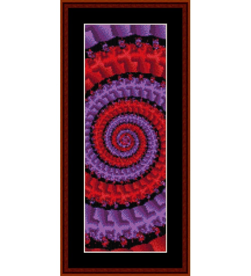 Counted Cross Stitch Pattern by Cross Stitch Collectibles with a red and purple spiral pattern