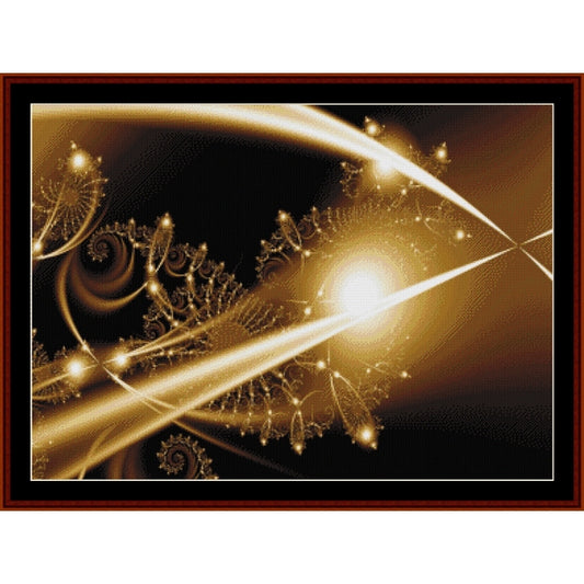 Counted Cross Stitch Pattern by Cross Stitch Collectibles abstract design with gold and black 