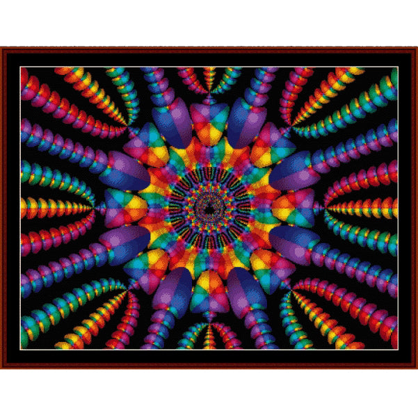 Colorful Counted Cross Stitch Fractal Pattern by Cross Stitch Collectibles