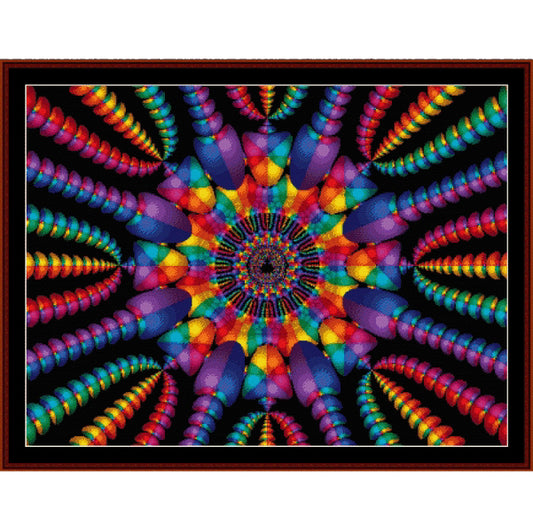 Colorful Counted Cross Stitch Fractal Pattern by Cross Stitch Collectibles