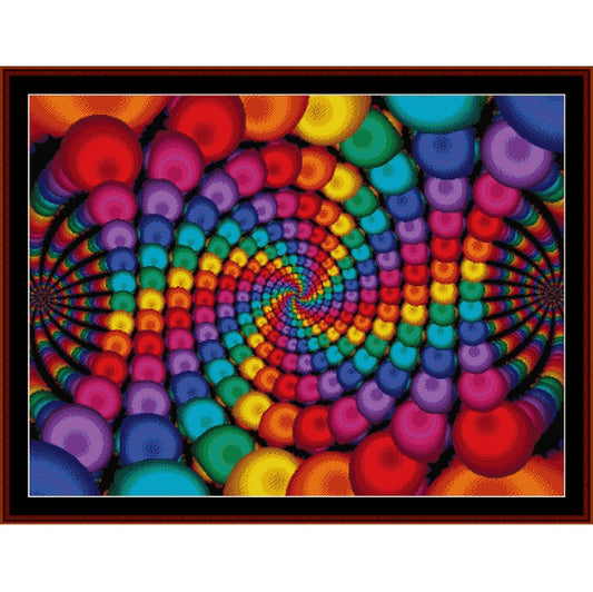 Colorful spiral Counted Cross Stitch Pattern by Cross Stitch Collectibles