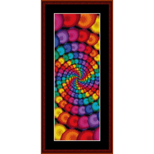 Colorful spiral Counted Cross Stitch Pattern by Cross Stitch Collectibles