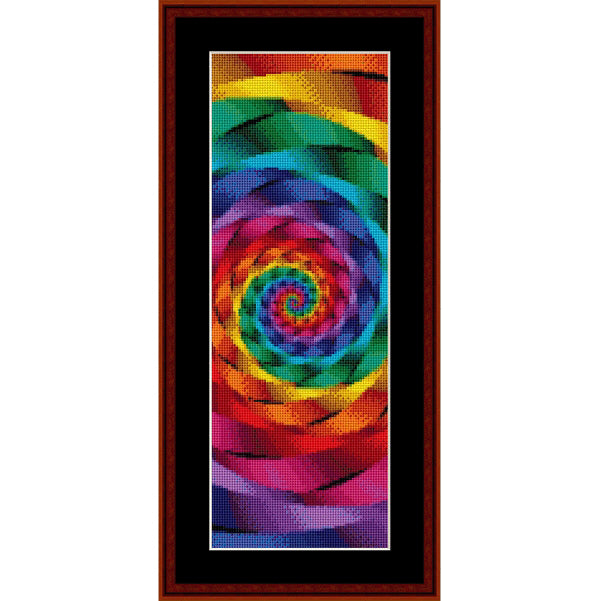 Colorful spiral Counted Cross Stitch Pattern by Cross Stitch Collectibles