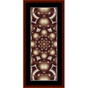 Counted Cross Stitch Pattern by Cross Stitch Collectibles with a geometric pattern of interlocking circles in brown tones.