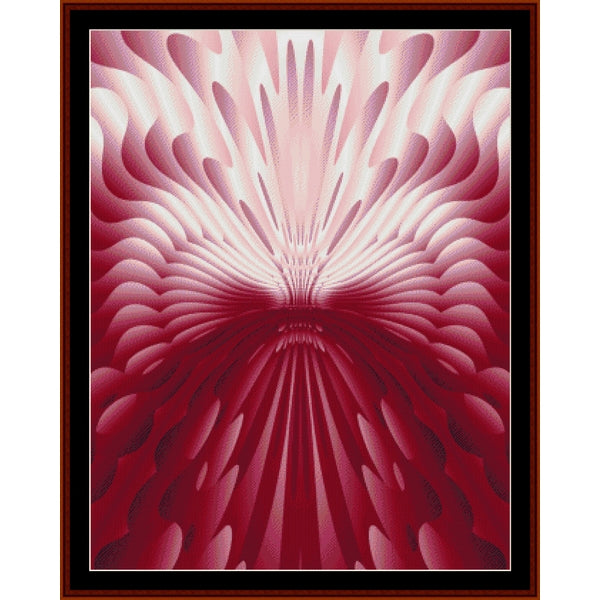 Counted Cross Stitch Pattern by Cross Stitch Collectibles with a pink and red abstract design