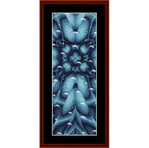 Decorative Counted Cross Stitch Pattern by Cross Stitch Collectibles with blue floral pattern