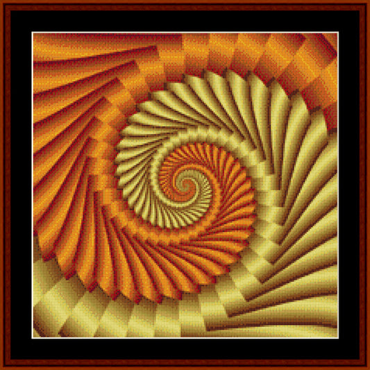 A colorful geometric spiral Counted Cross Stitch Pattern by Cross Stitch Collectibles