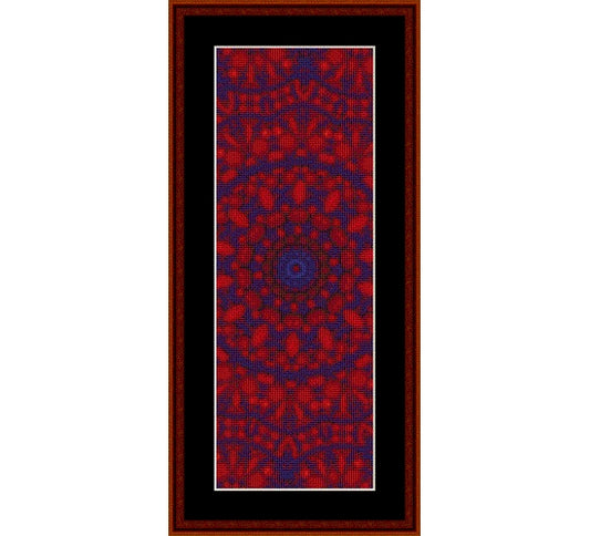 Counted Cross Stitch Pattern by Cross Stitch Collectibles with a red and blue geometric pattern