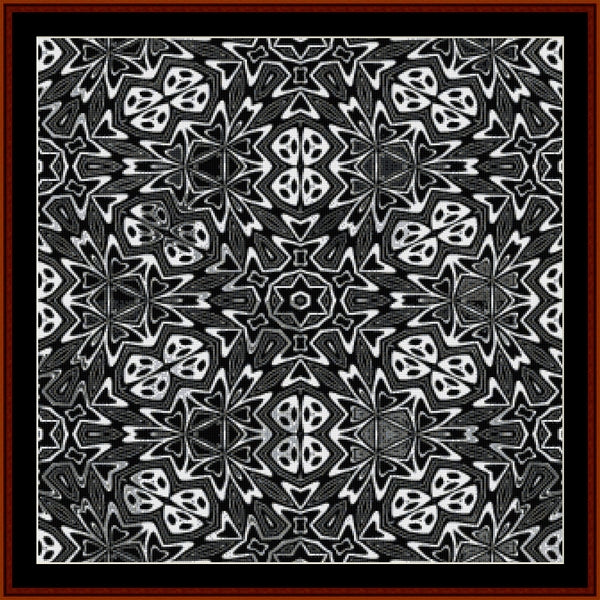 Black and white geometric Counted Cross Stitch Pattern by Cross Stitch Collectibles 