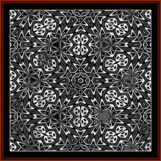Black and white geometric Counted Cross Stitch Pattern by Cross Stitch Collectibles 