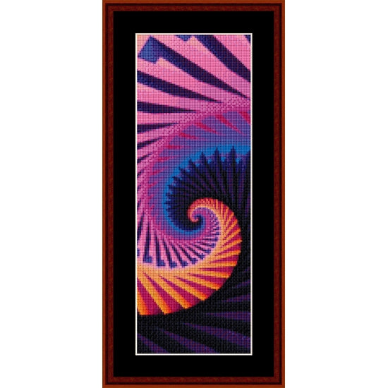 Colorful spiral design in a Counted Cross Stitch Pattern by Cross Stitch Collectibles