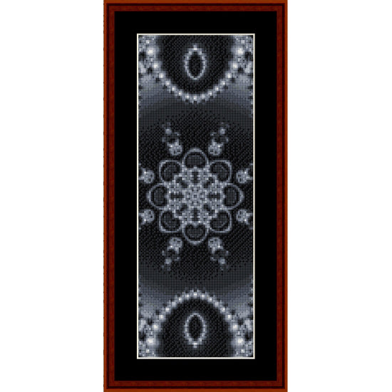 Decorative Counted Cross Stitch Pattern by Cross Stitch Collectibles pattern with intricate designs on a black background