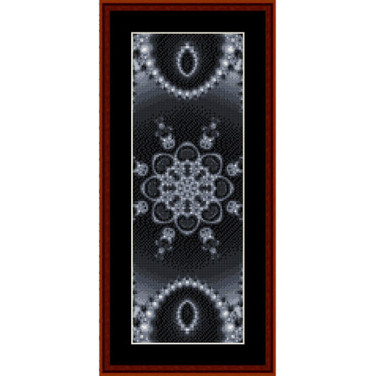 Decorative Counted Cross Stitch Pattern by Cross Stitch Collectibles pattern with intricate designs on a black background