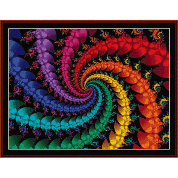 Colorful spiral Counted Cross Stitch Pattern by Cross Stitch Collectibles