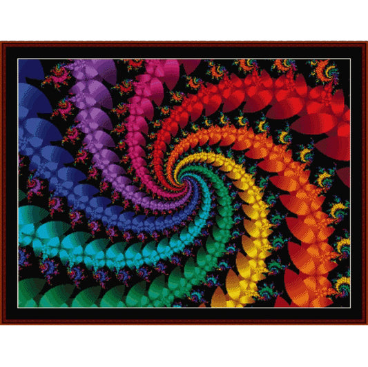 Colorful spiral Counted Cross Stitch Pattern by Cross Stitch Collectibles
