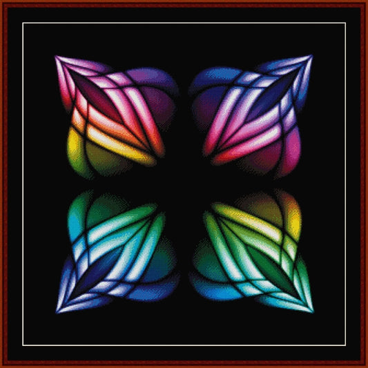 Colorful butterfly design on a black background - Counted Cross Stitch Pattern by Cross Stitch Collectibles