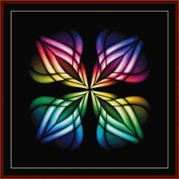 Counted Cross Stitch Pattern by Cross Stitch Collectibles - Colorful butterfly design on a black background