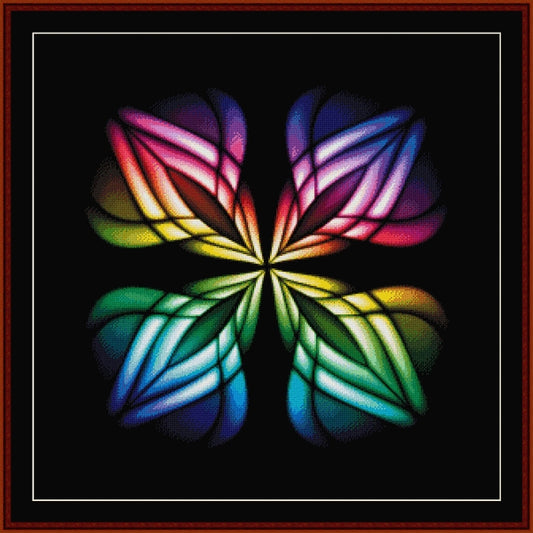 Counted Cross Stitch Pattern by Cross Stitch Collectibles - Colorful butterfly design on a black background