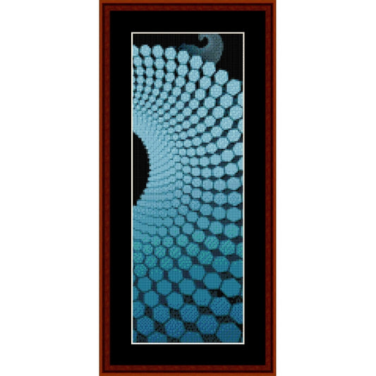 Counted Cross Stitch Pattern by Cross Stitch Collectibles with blue and black circular design