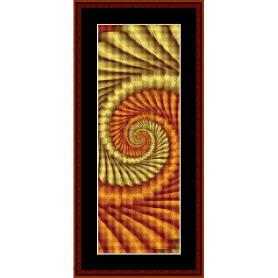 Counted Cross Stitch Pattern by Cross Stitch Collectibles  of a spiral design with warm colors