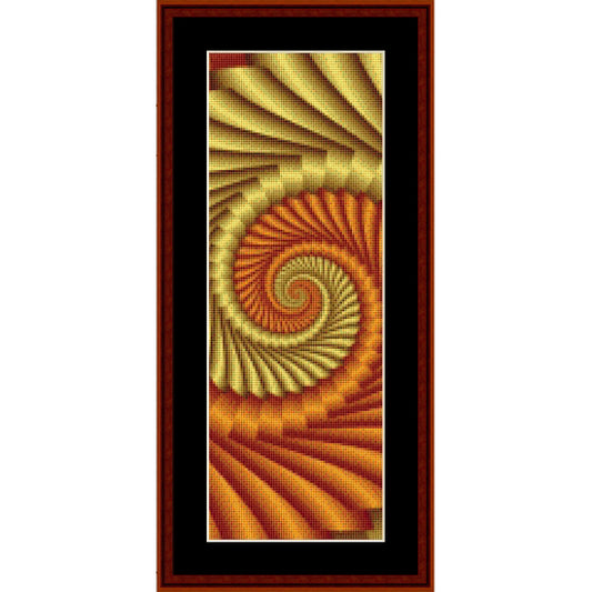 Counted Cross Stitch Pattern by Cross Stitch Collectibles  of a spiral design with warm colors