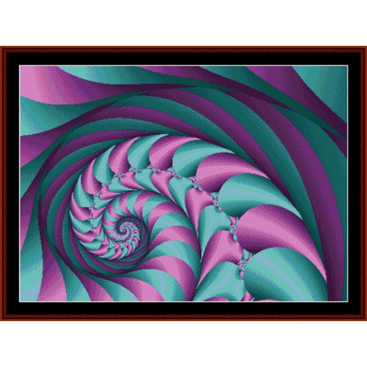 Colorful spiral Counted Cross Stitch Pattern by Cross Stitch Collectibles 