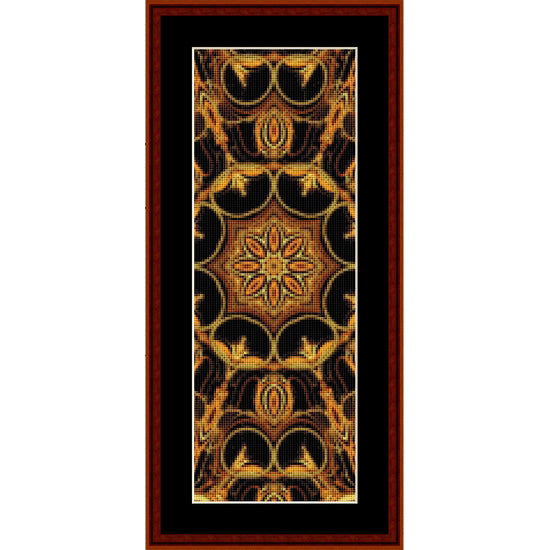 Decorative Counted Cross Stitch Pattern by Cross Stitch Collectibles  with gold and black design 