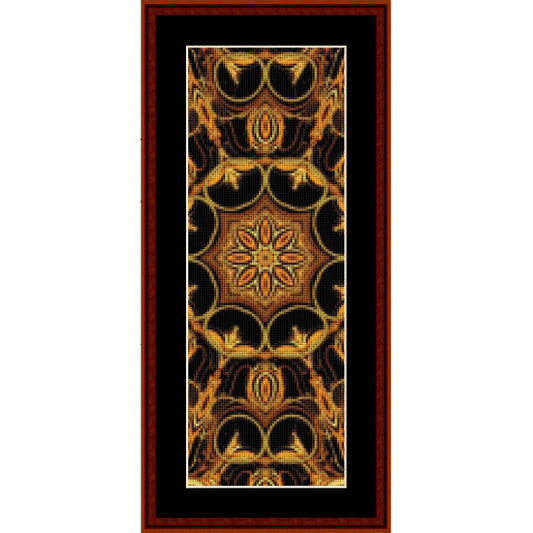 Decorative Counted Cross Stitch Pattern by Cross Stitch Collectibles  with gold and black design 