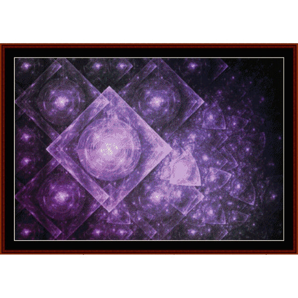 Fractal Counted Cross Stitch Pattern by Cross Stitch Collectibles with purple and black patterns