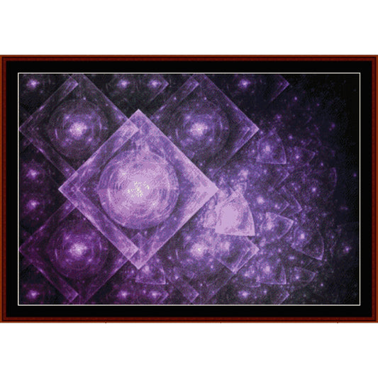 Fractal Counted Cross Stitch Pattern by Cross Stitch Collectibles with purple and black patterns