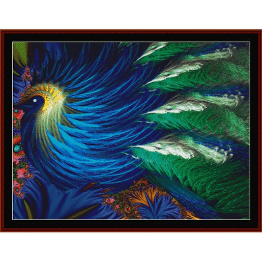 Colorful peacock Counted Cross Stitch Pattern by Cross Stitch Collectibles with intricate details
