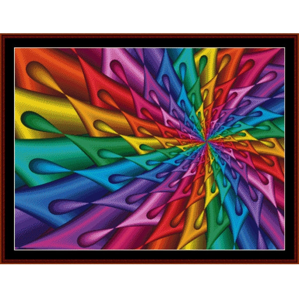 Colorful spiral Counted Cross Stitch Pattern by Cross Stitch Collectibles