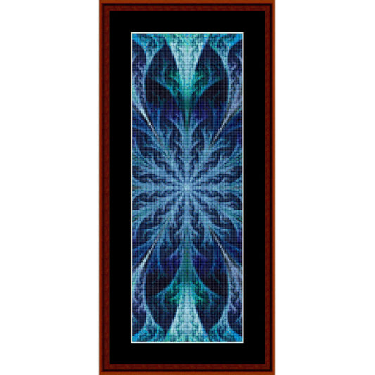 Counted Cross Stitch Pattern by Cross Stitch Collectibles with a blue abstract design 