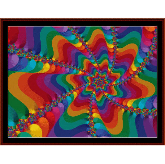 Colorful spiral Counted Cross Stitch Pattern by Cross Stitch Collectibles