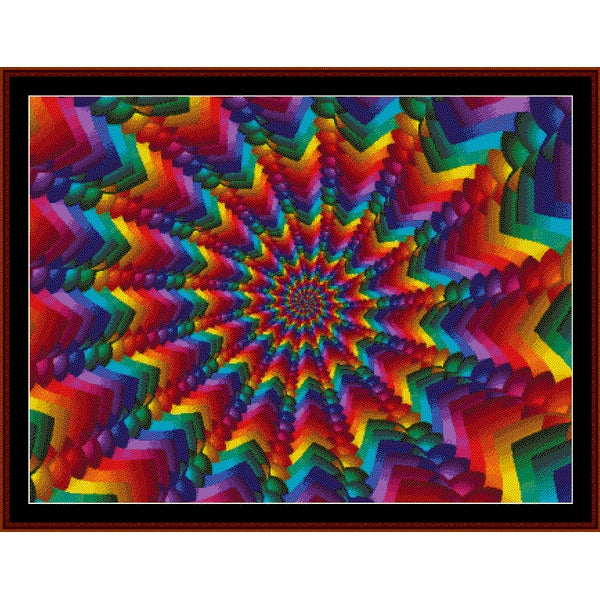 Colorful spiral Counted Cross Stitch Pattern by Cross Stitch Collectibles