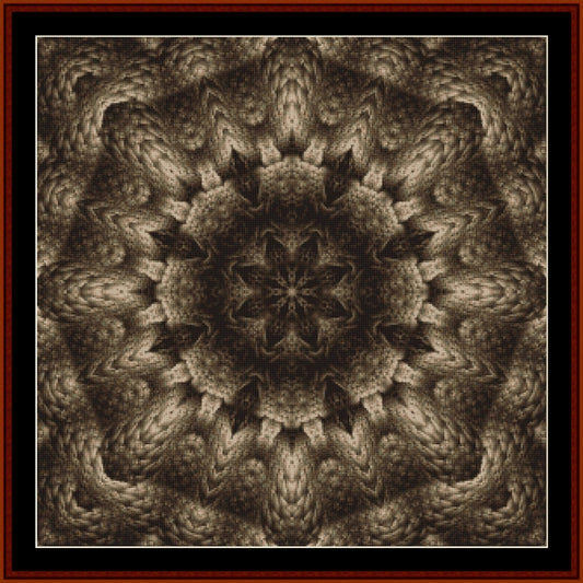 Mandala Counted Cross Stitch Pattern by Cross Stitch Collectibles in brown tones