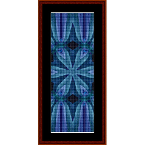 Counted Cross Stitch Pattern by Cross Stitch Collectibles with blue floral pattern