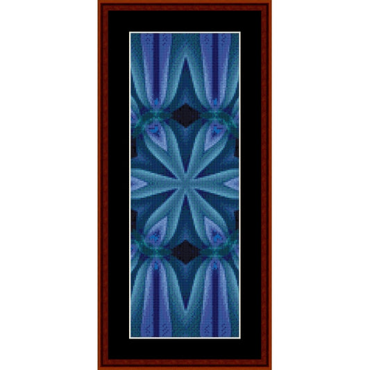 Counted Cross Stitch Pattern by Cross Stitch Collectibles with blue floral pattern