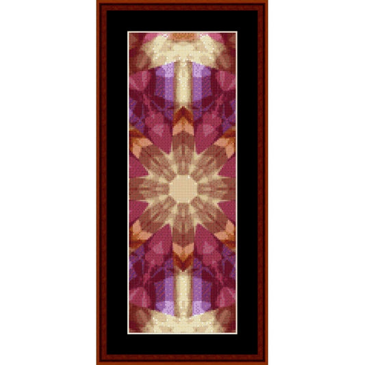 Counted Cross Stitch Pattern by Cross Stitch Collectibles with geometric patterns in red, orange, and purple