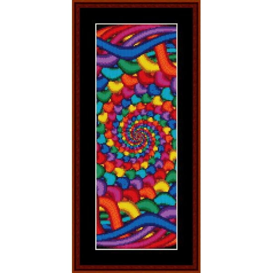 Colorful spiral Counted Cross Stitch Pattern by Cross Stitch Collectibles