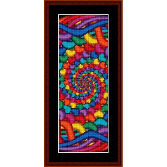Colorful spiral Counted Cross Stitch Pattern by Cross Stitch Collectibles