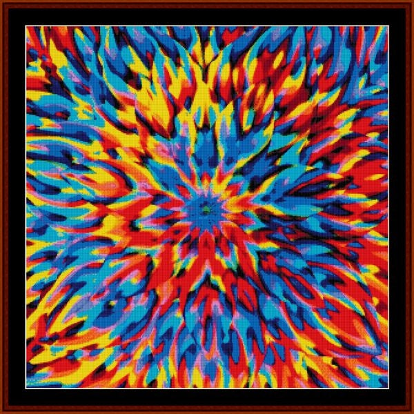 Colorful tie-dye Counted Cross Stitch Pattern by Cross Stitch Collectibles